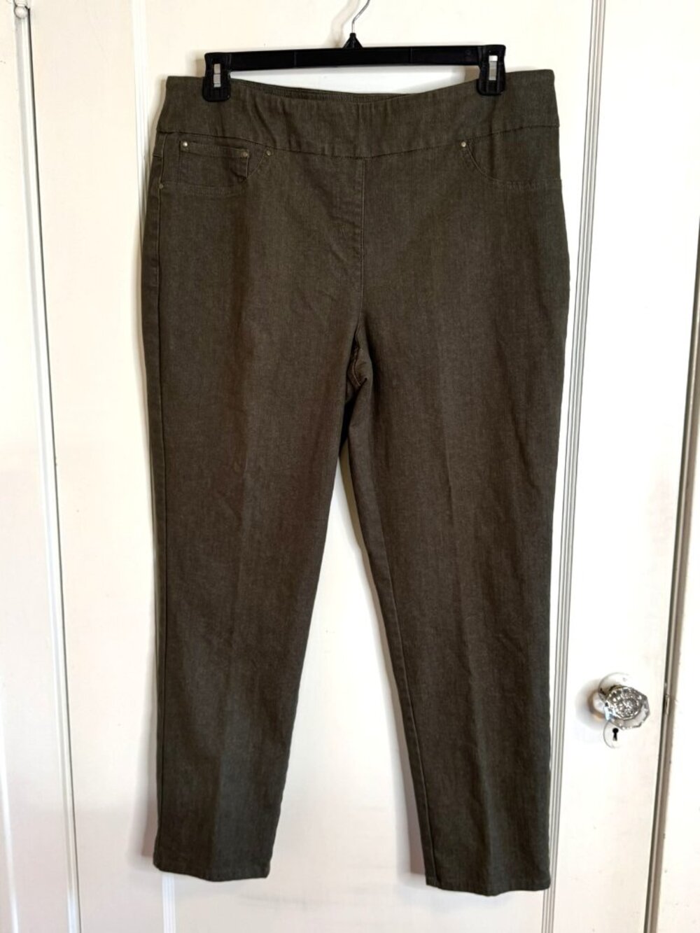 Ruby Rd Green Colored Denim Pull On Jeans Pants sz 16